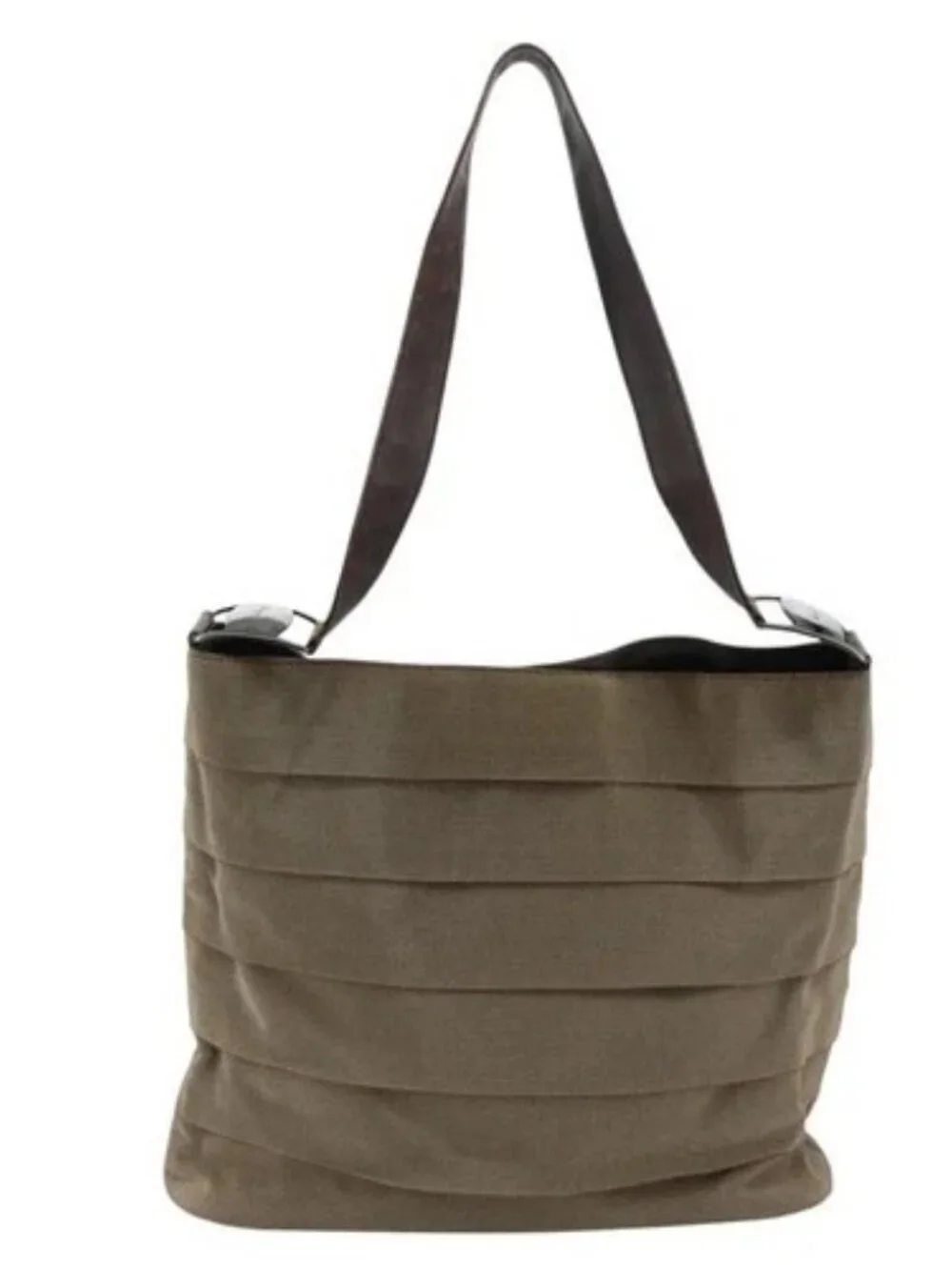 Salvatore Ferragamo Vala Shoulder Bag Canvas Brown Auth bs20980